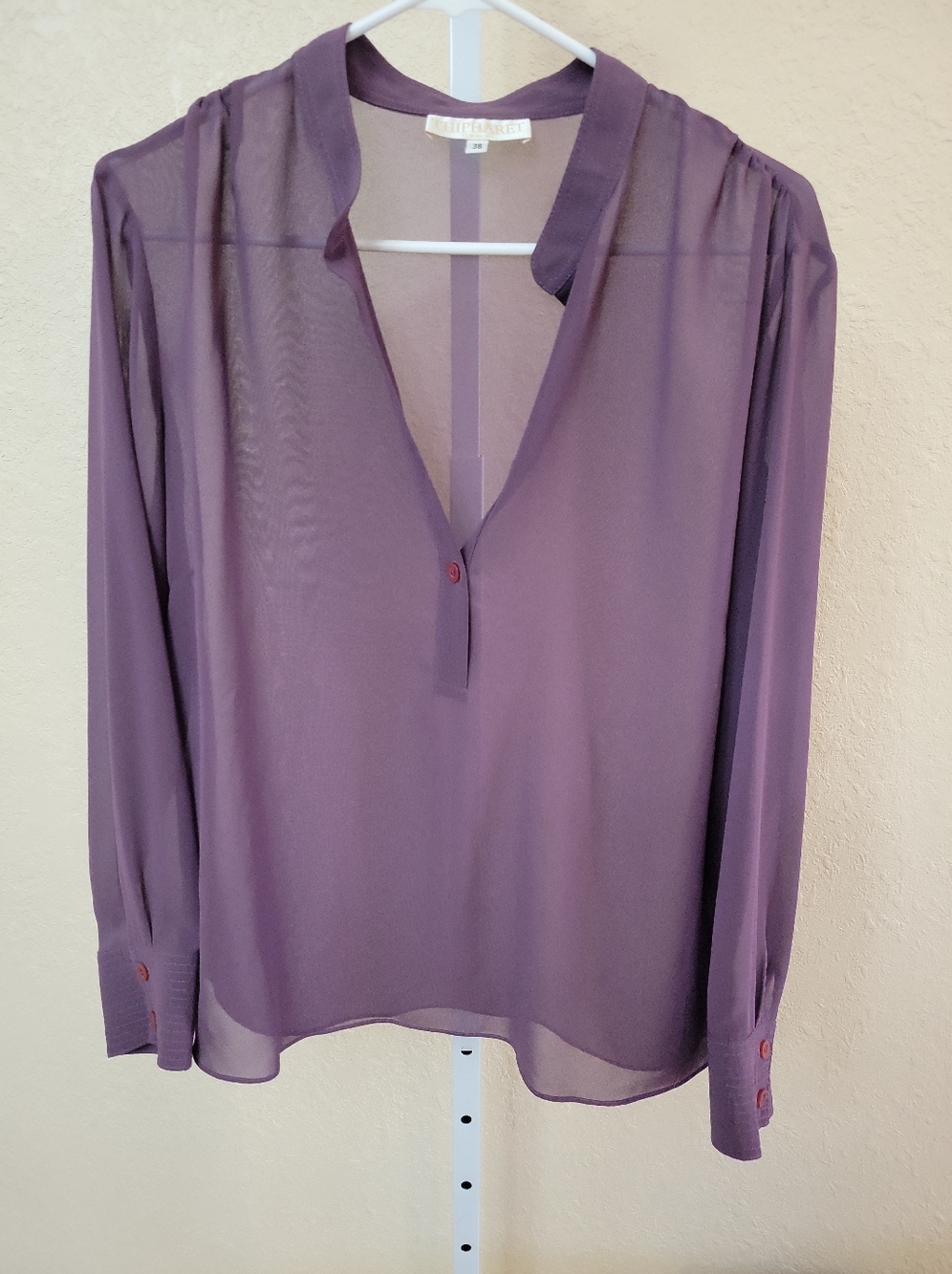 Plum Sheer Blouse - Size 38 US 6